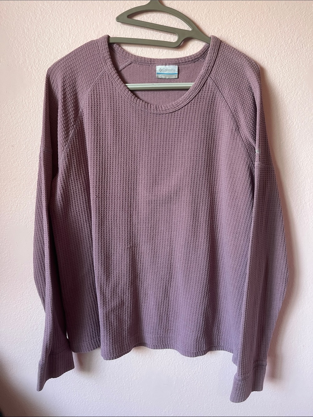 Columbia Purple Waffle Knit Crewneck